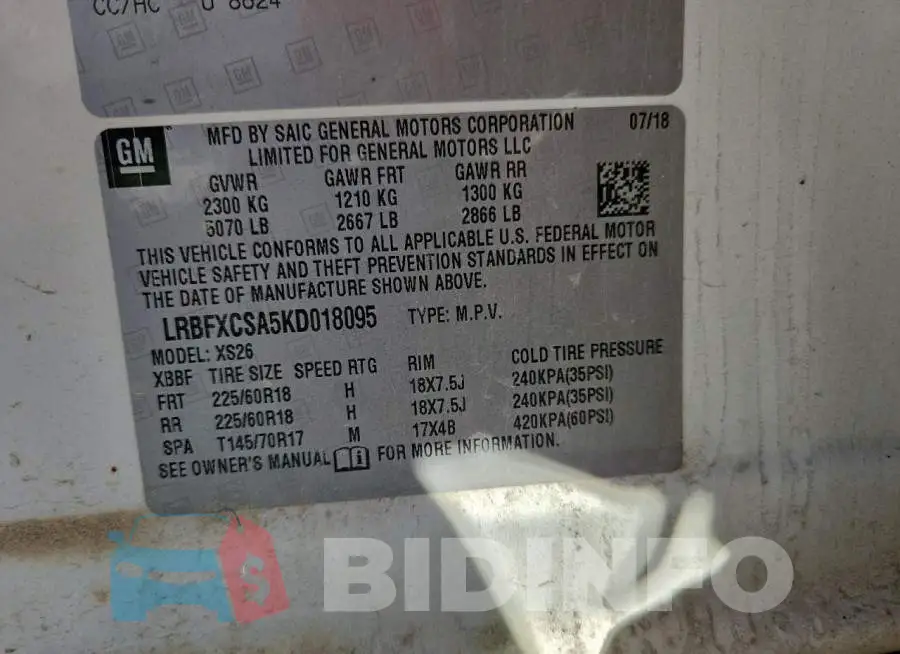 LRBFXCSA5KD018095 Photo# 13