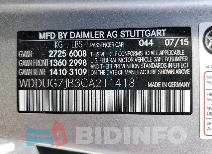 WDDUG7JB3GA211418 Photo# 12