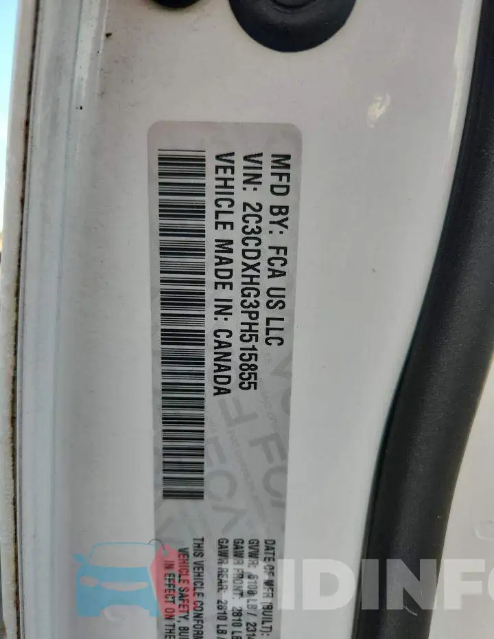 2C3CDXHG3PH515855 Photo# 12