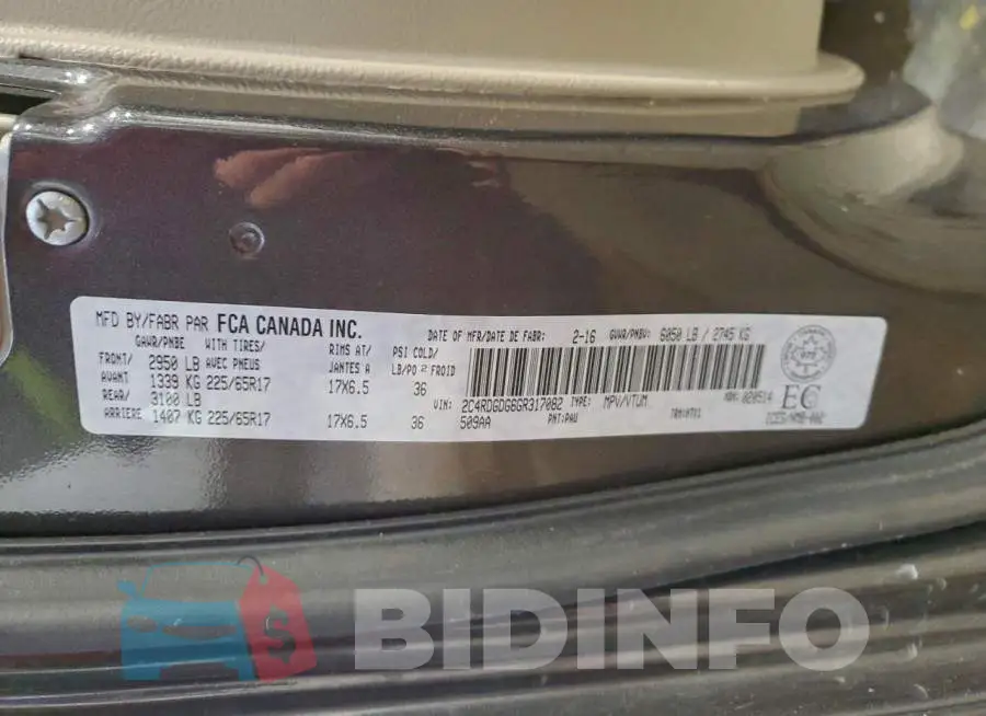 2C4RDGDG6GR317082 Photo# 14