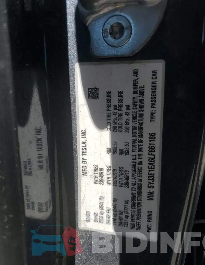 5YJ3E1EA6LF661186 Photo# 13