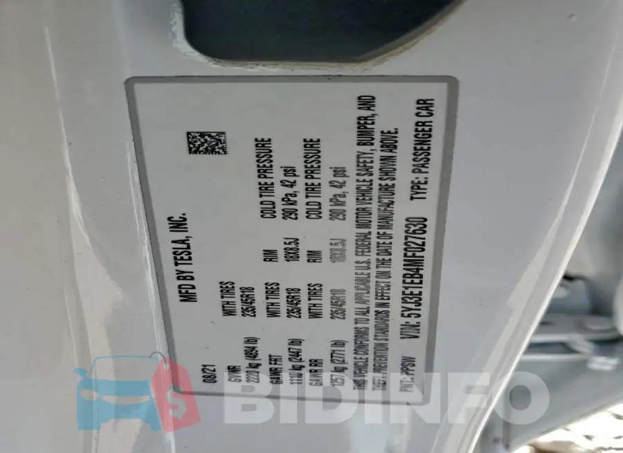 5YJ3E1EB4MF027630 Photo# 12
