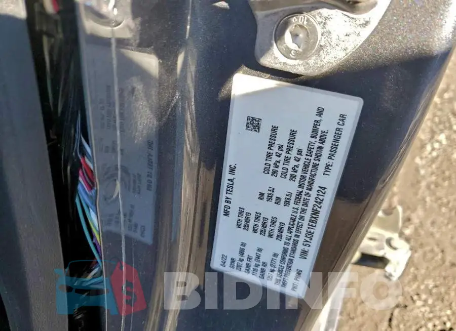 5YJ3E1EBXNF242124 Photo# 12