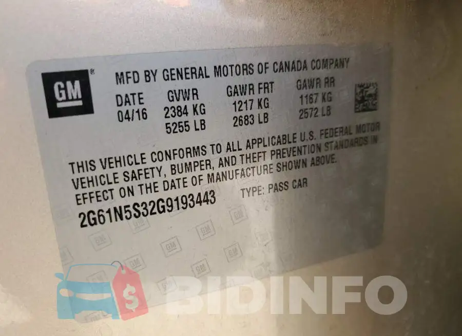 2G61N5S32G9193443 Photo# 12