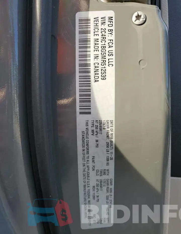 2C4RC1BG5MR512539 Photo# 13