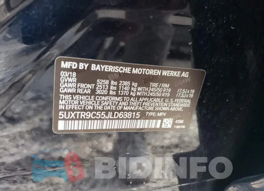 5UXTR9C55JLD63815 Photo# 14