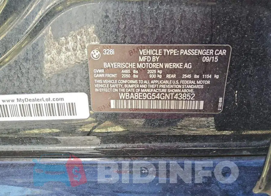 WBA8E9G54GNT43852 Photo# 12