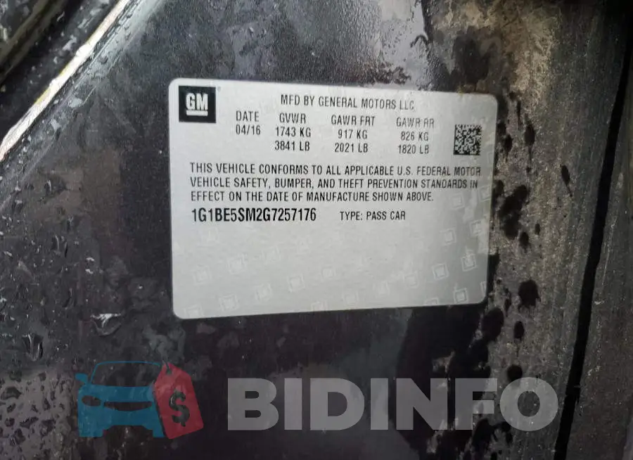 1G1BE5SM2G7257176 Photo# 12
