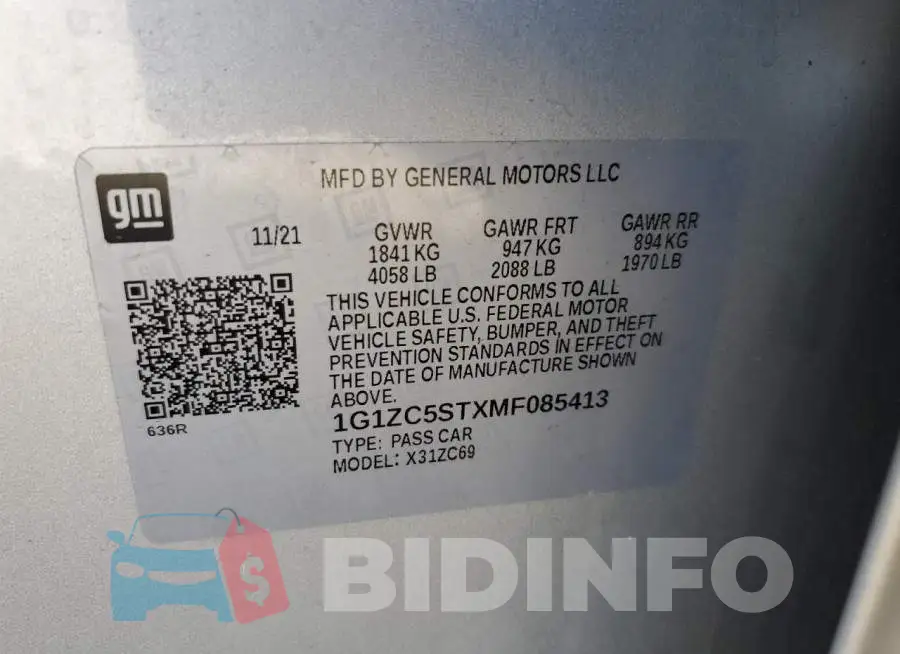 1G1ZC5STXMF085413 Photo# 12
