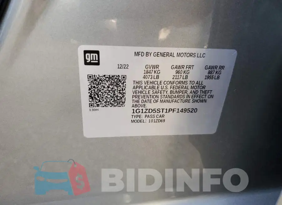 1G1ZD5ST1PF149520 Photo# 12