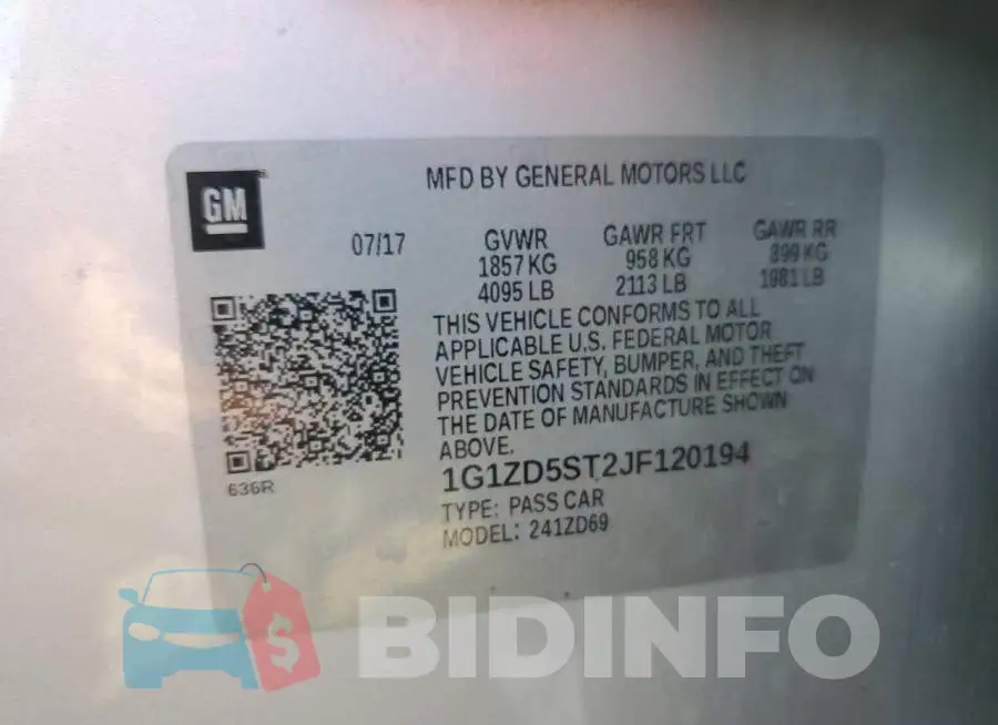 1G1ZD5ST2JF120194 Photo# 12