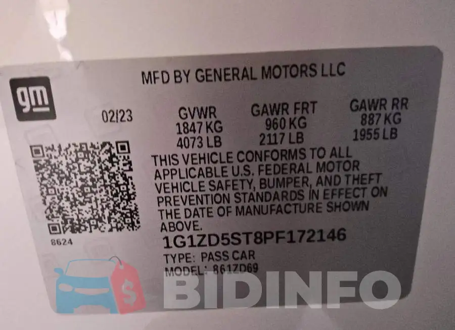 1G1ZD5ST8PF172146 Photo# 13
