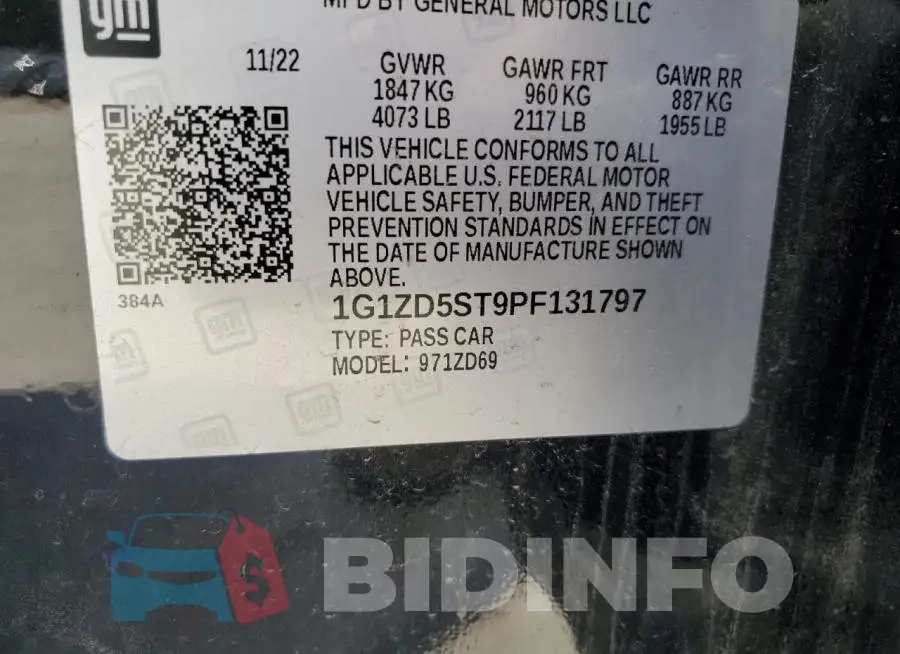 1G1ZD5ST9PF131797 Photo# 13