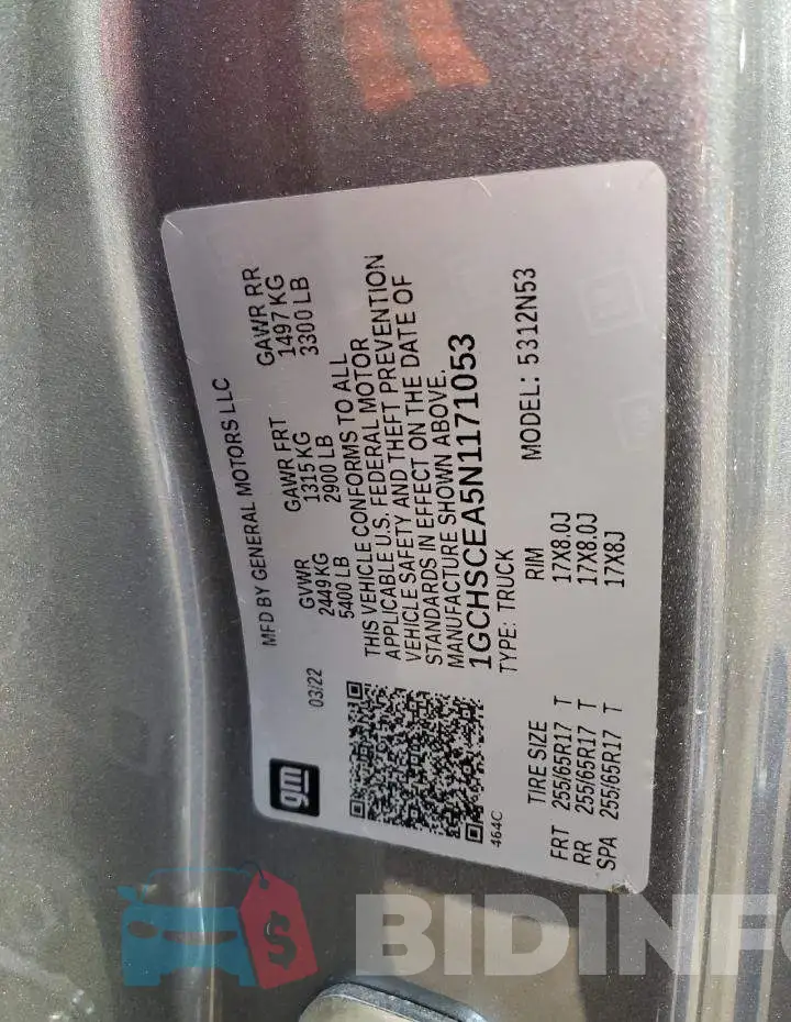 1GCHSCEA5N1171053 Photo# 12