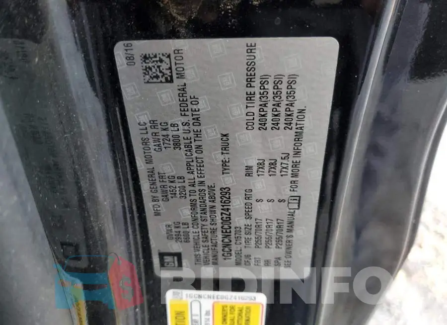 1GCNCNEC0GZ416293 Photo# 12