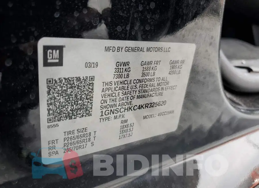 1GNSCHKC4KR325620 Photo# 13
