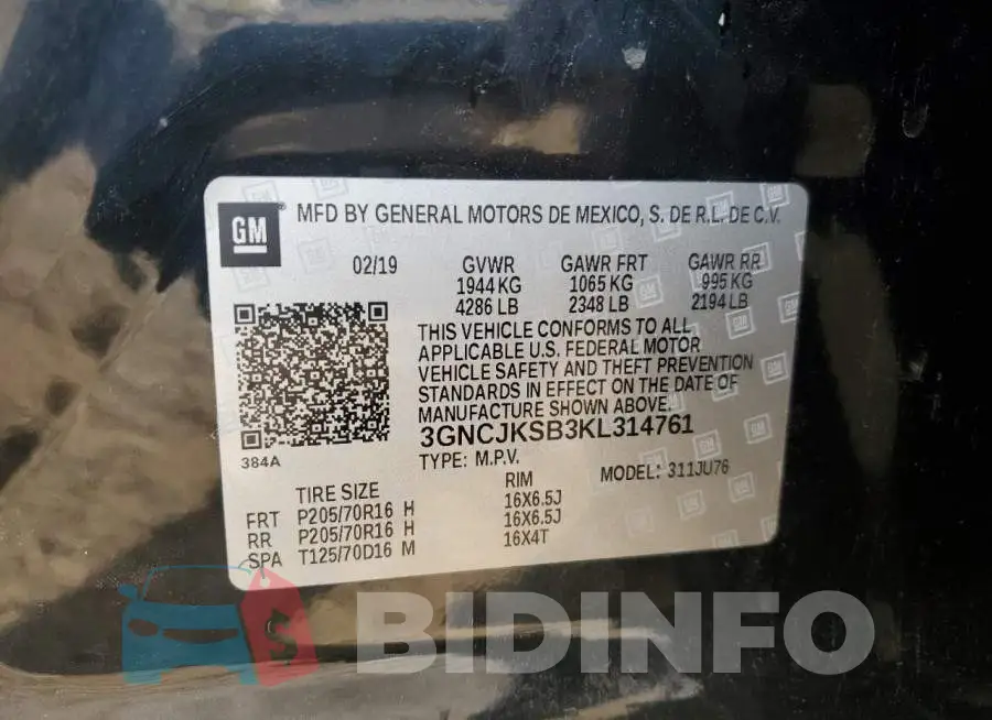 3GNCJKSB3KL314761 Photo# 13
