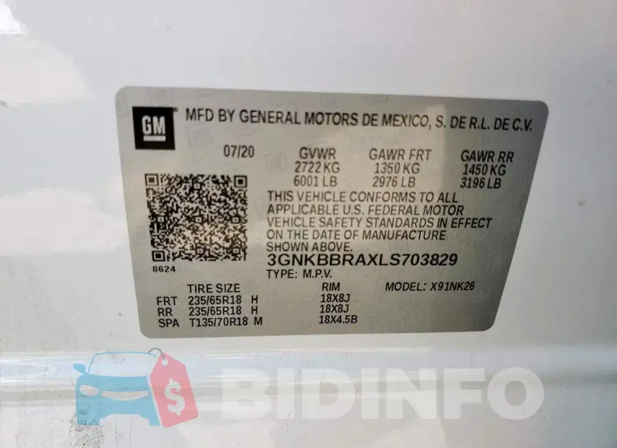 3GNKBBRAXLS703829 Photo# 12