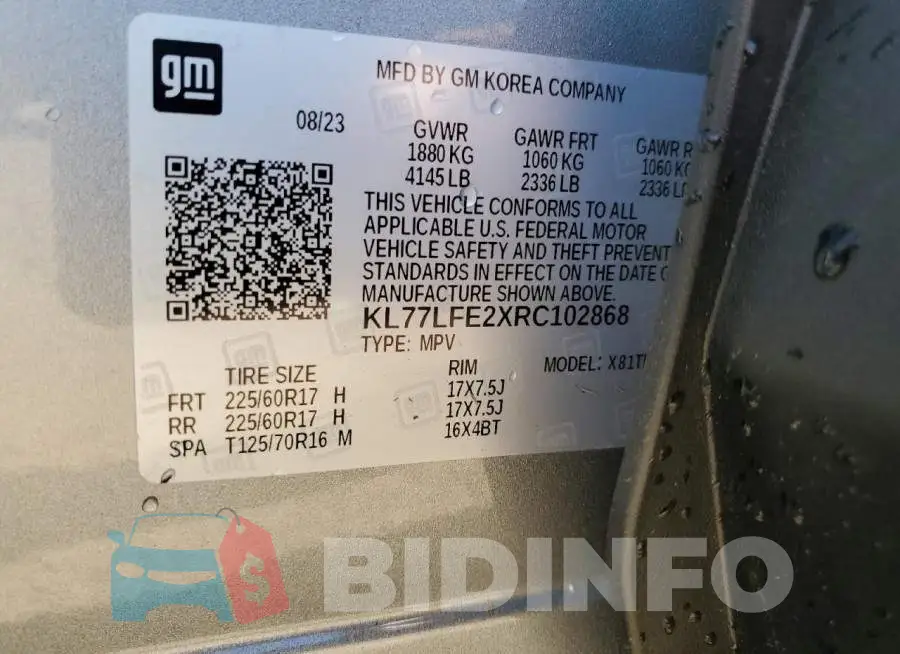 KL77LFE2XRC102868 Photo# 12