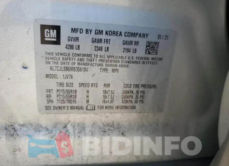 KL7CJLSB6MB356194 Photo# 13