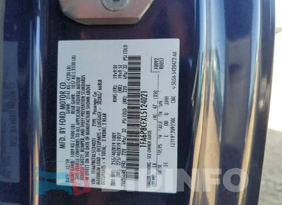 1FA6P8CFXL5124021 Photo# 12