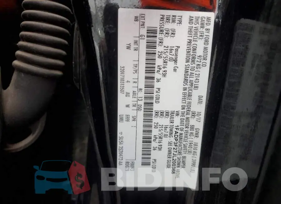 1FADP3F27JL200368 Photo# 12