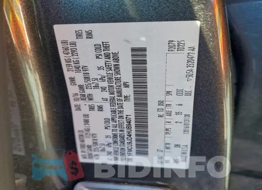 1FMCU9JD4HUB94071 Photo# 13