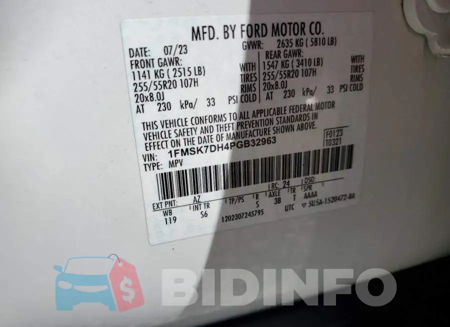 1FMSK7DH4PGB32963 Photo# 13