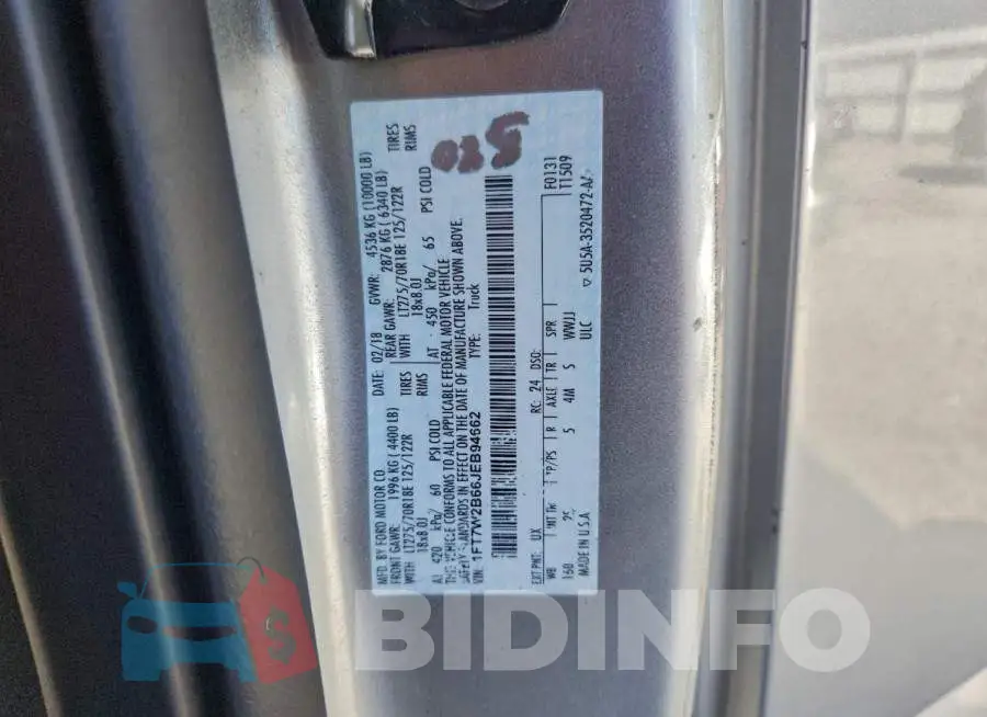 1FT7W2B66JEB94662 Photo# 12