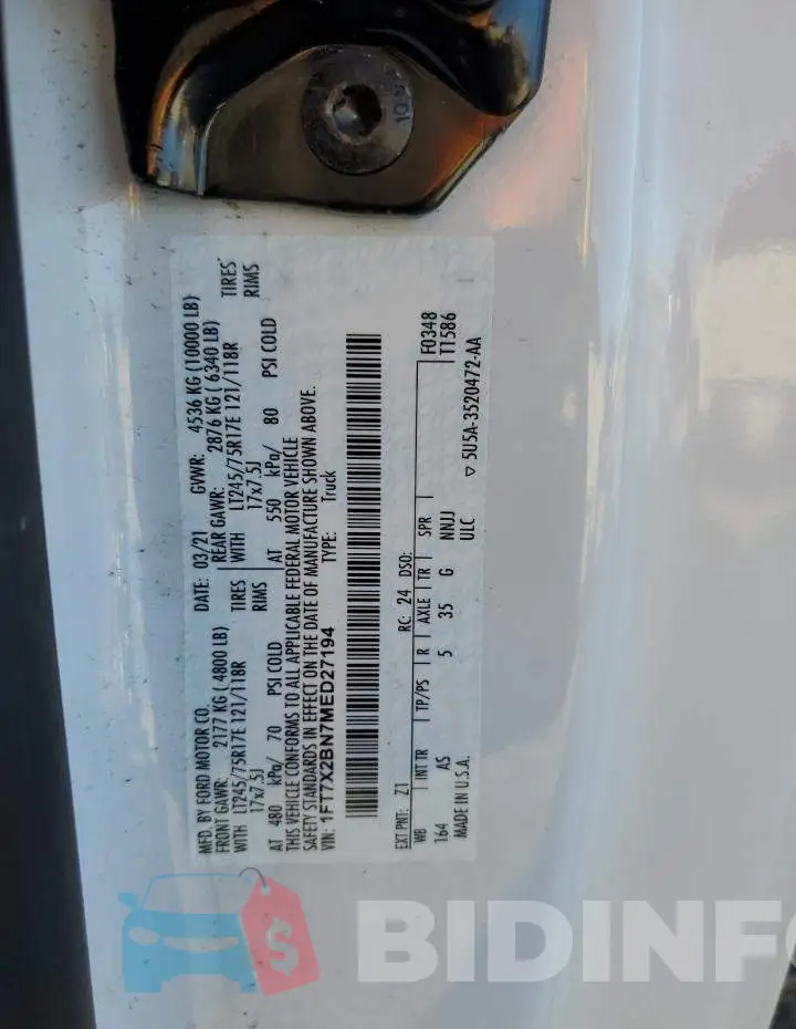 1FT7X2BN7MED27194 Photo# 12