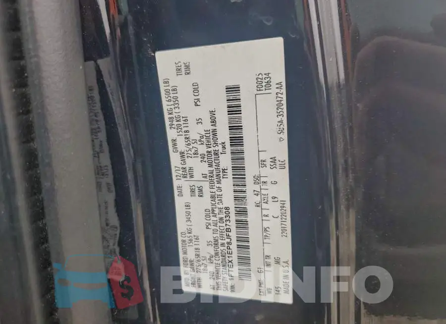 1FTEX1EP8JFB73308 Photo# 12