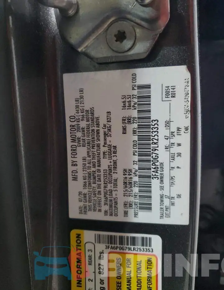 3FA6P0G79LR253353 Photo# 12