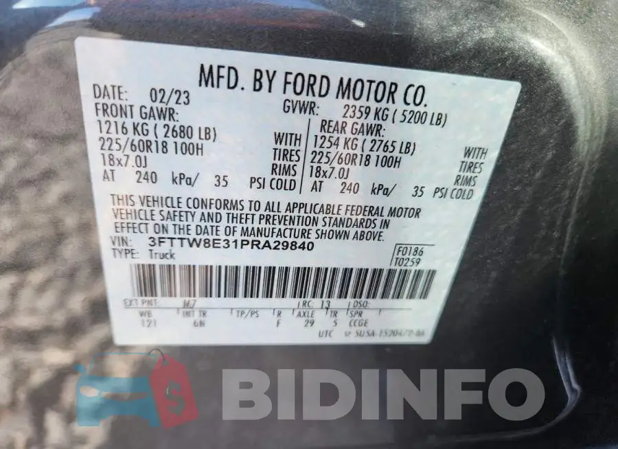 3FTTW8E31PRA29840 Photo# 12