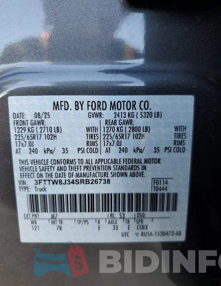3FTTW8J34SRB26738 Photo# 12