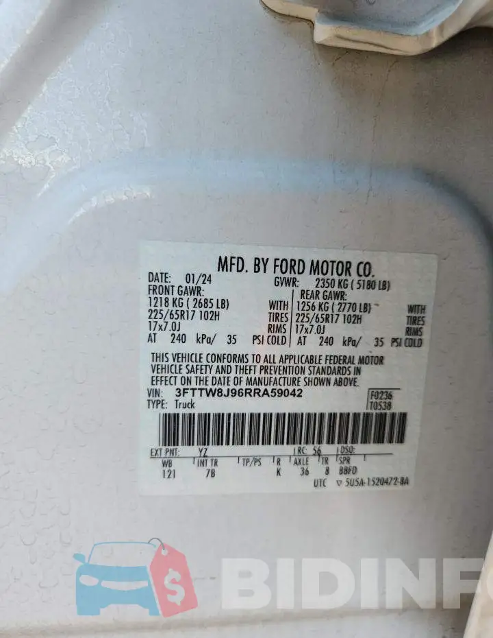 3FTTW8J96RRA59042 Photo# 13