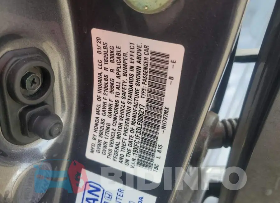 19XFC1F33LE006217 Photo# 12