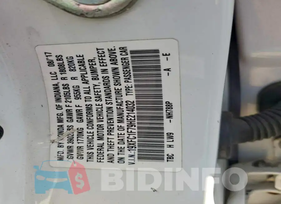 19XFC1F79HE214032 Photo# 12