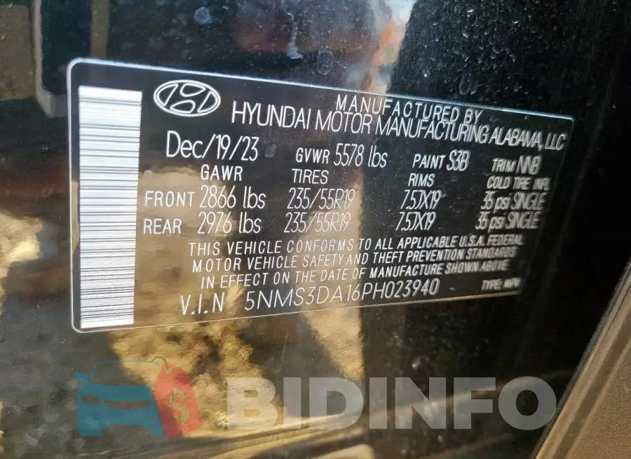 5NMS3DA16PH023940 Photo# 12