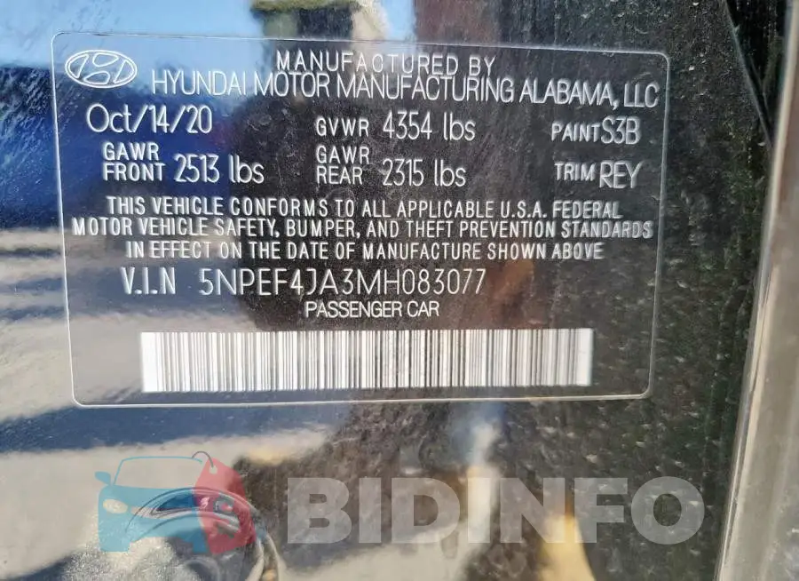 5NPEF4JA3MH083077 Photo# 13