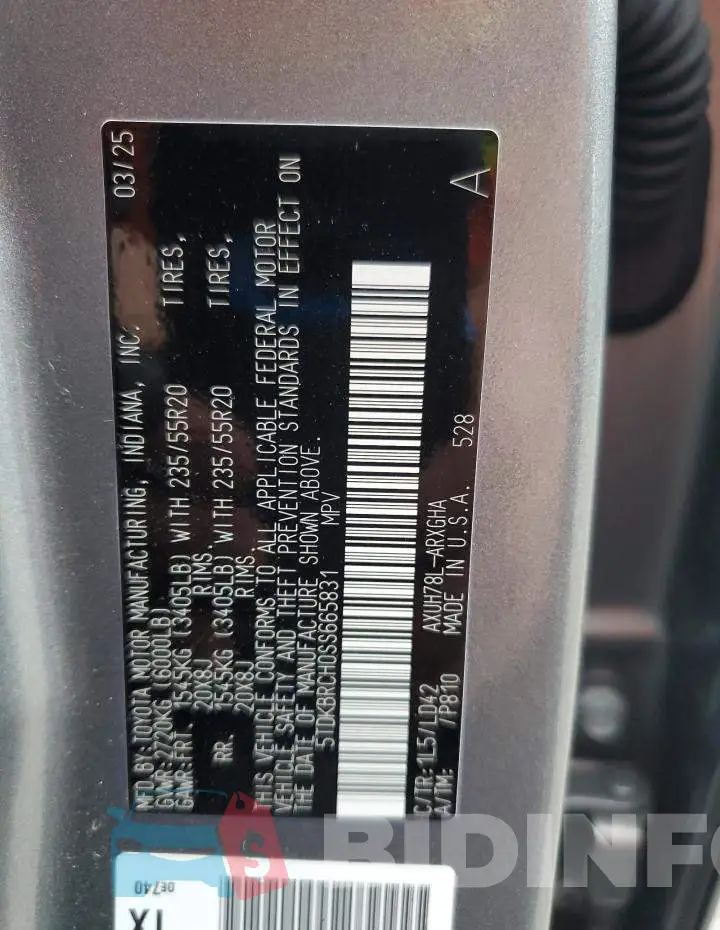 5TDKBRCH0SS665831 Photo# 13