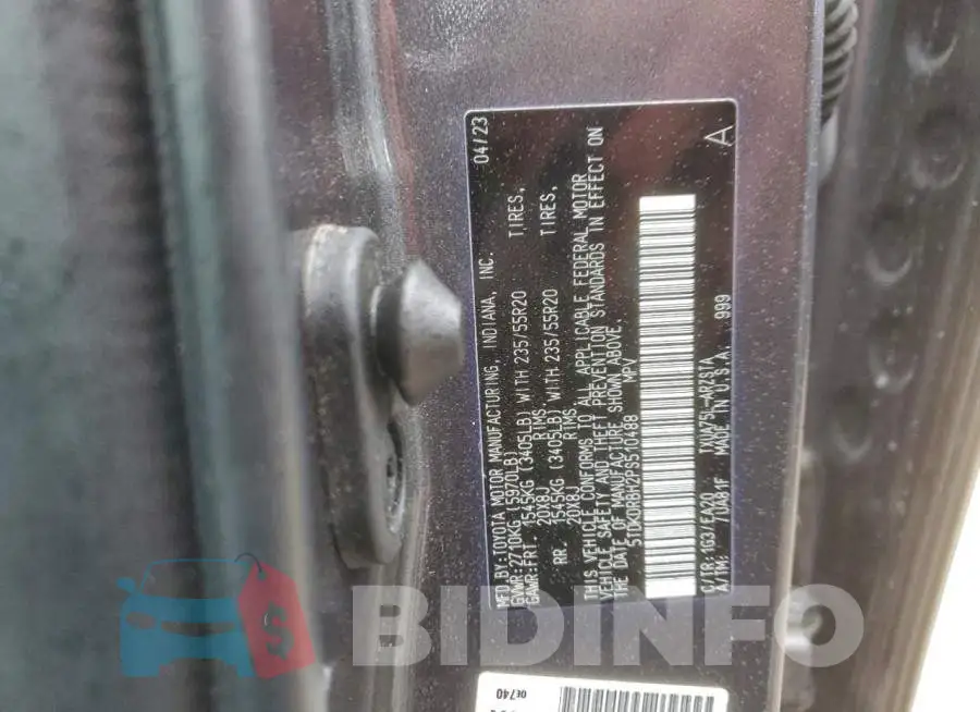 5TDKDRBH2PS510488 Photo# 13
