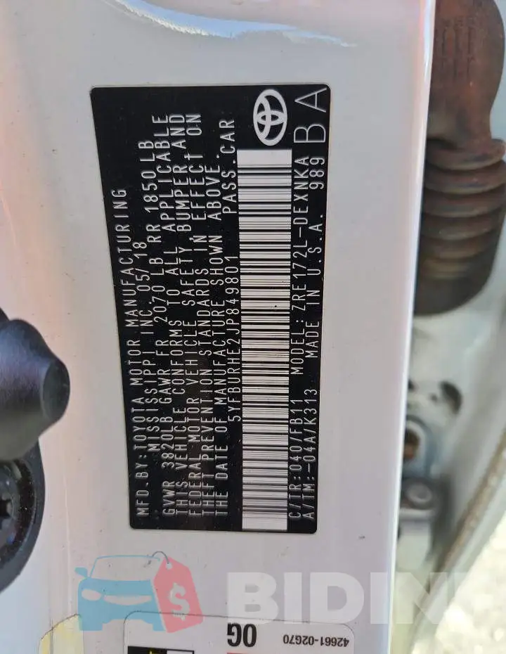 5YFBURHE2JP849801 Photo# 12