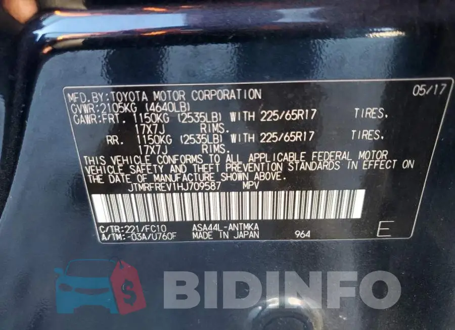 JTMRFREV1HJ709587 Photo# 13