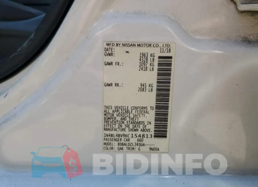 1N4BL4BV9KC154813 Photo# 12