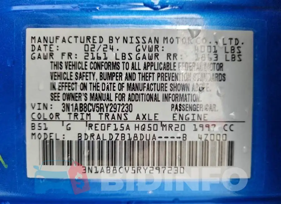 3N1AB8CV5RY297230 Photo# 13