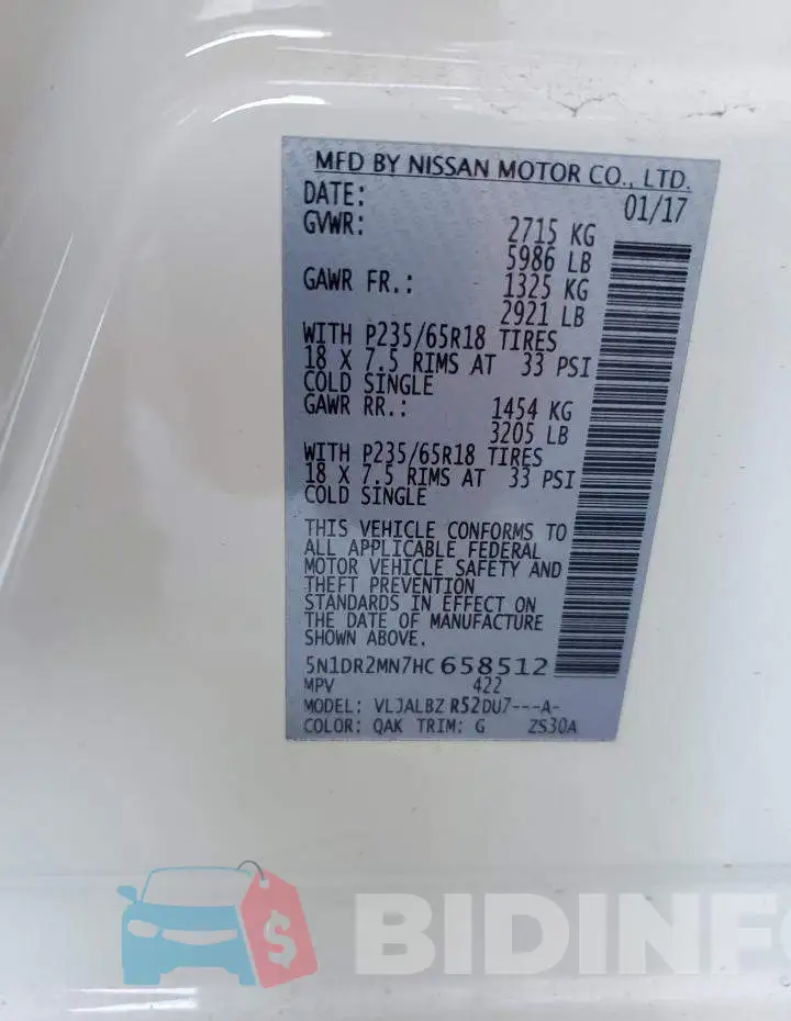 5N1DR2MN7HC658512 Photo# 13