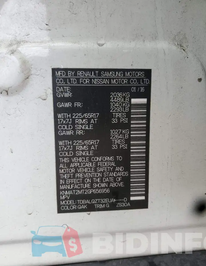 KNMAT2MT2GP656956 Photo# 13