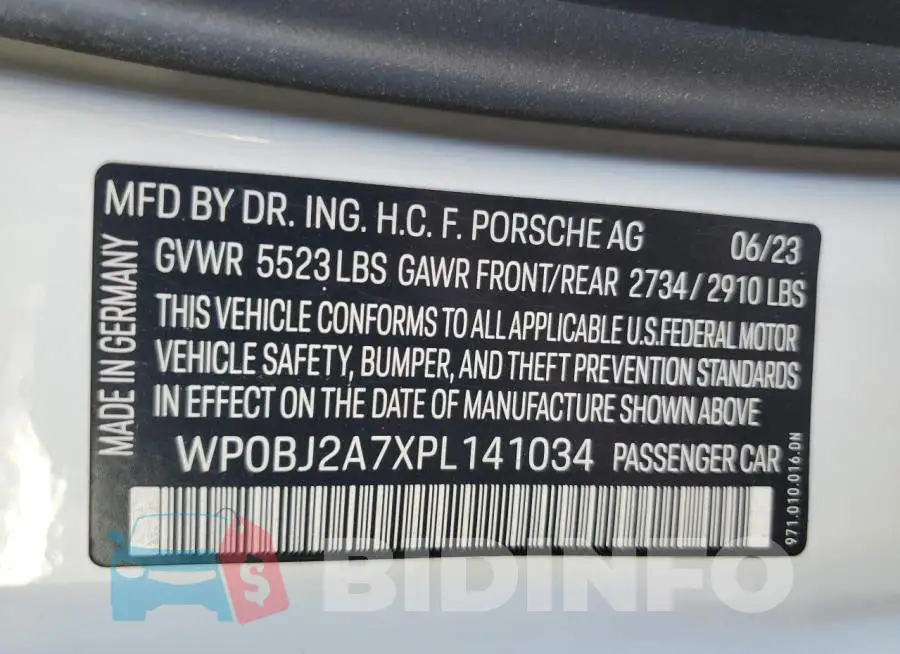 WP0BJ2A7XPL141034 Photo# 12