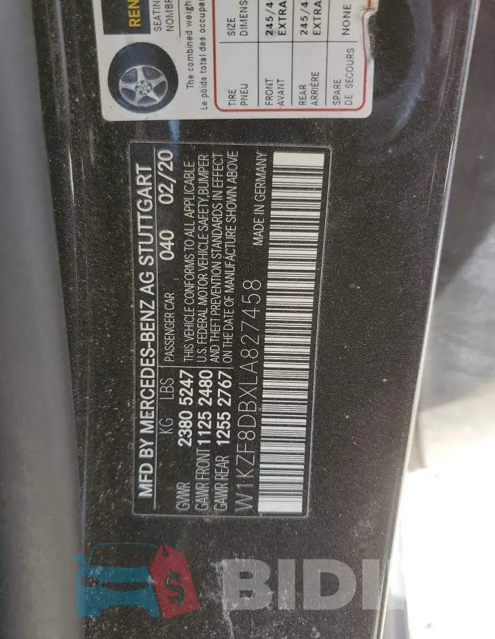 W1KZF8DBXLA827458 Photo# 13