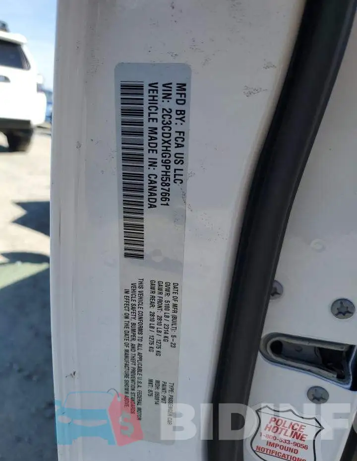 2C3CDXHG9PH587661 Photo# 12